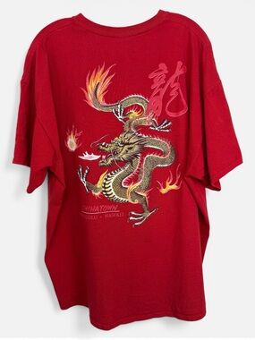 Vintage Chinatown Honolulu Hawaii T-Shirt Size 2XL Red Y2K